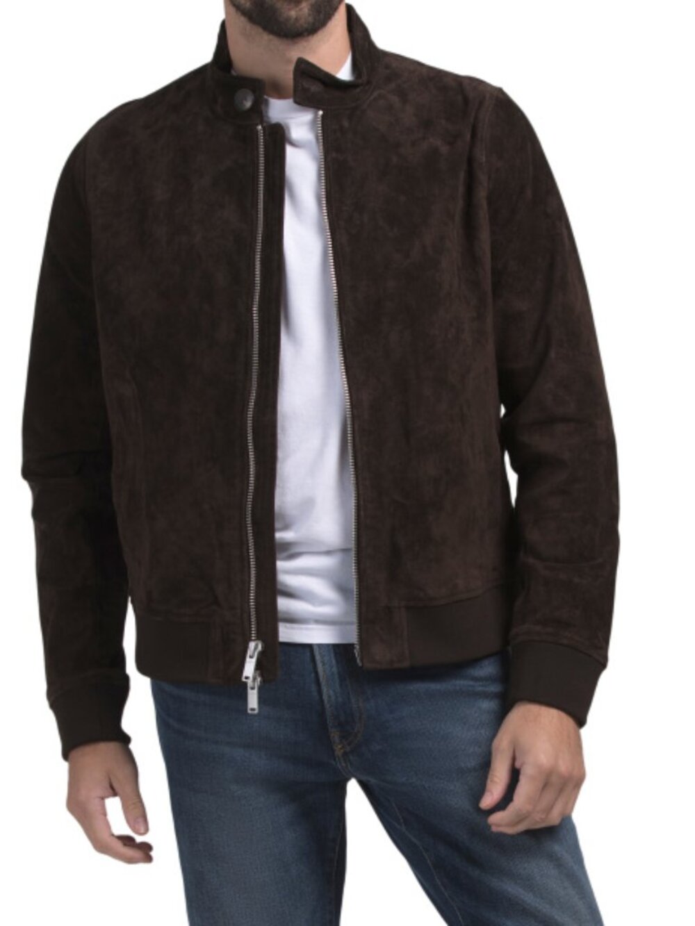 7 FOR ALL MANKIND Suede Harrington Jacket